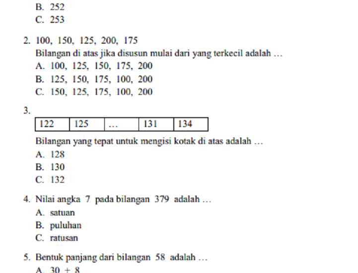 10 Rahasia Nilai Bagus dengan Kumpulan Soal Kelas 2 SD Semester 1 Kurikulum 2013 Terbaru