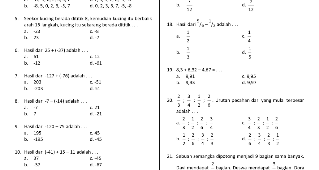 15 Contoh soal matematika kelas 4 sd semester 1 yang sering keluar saat ujian terbaru 2026