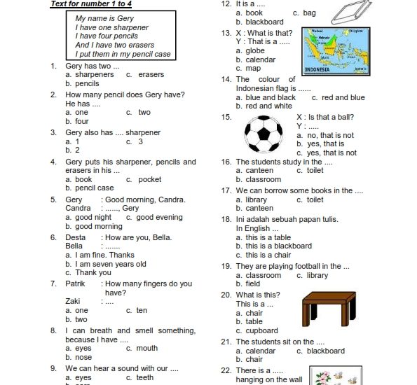 60 Latihan Soal Bahasa Inggris Kelas 1 Semester 2 dan Kunci Jawaban Paling Efektif 2026