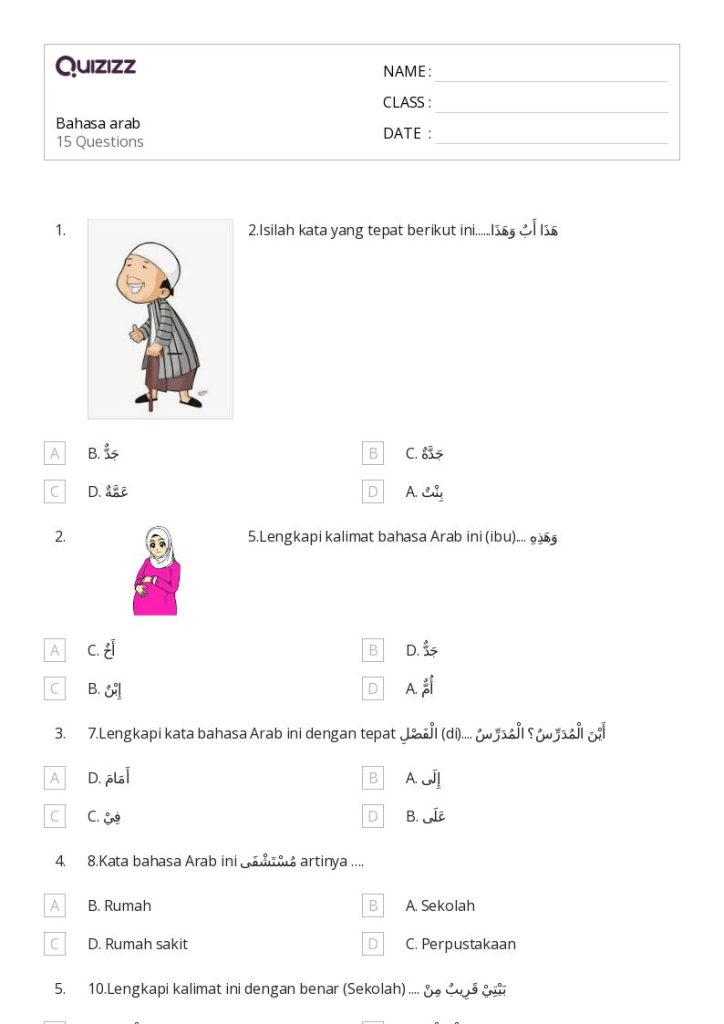 Terbukti 5 Soal Bahasa Arab Kelas 4 yang Paling Sering Muncul
