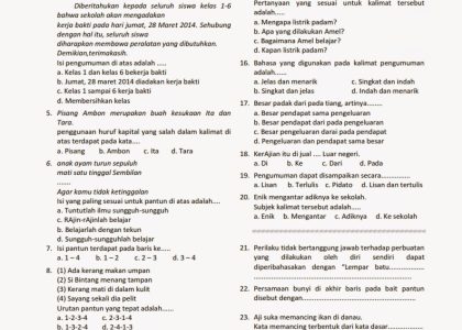 Ternyata 5 Soal Kelas 4 SD Bahasa Indonesia yang Wajib Dikuasai Sebelum Terlambat