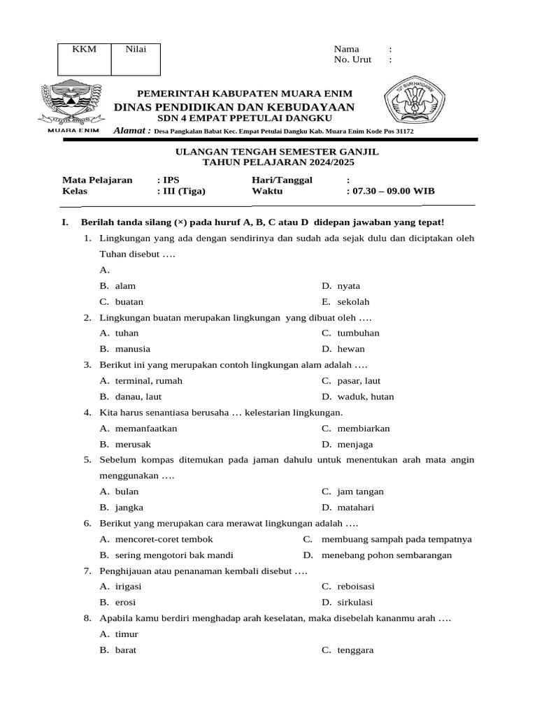 Ternyata Ini Soal UTS IPS Kelas 3 Semester 1 yang Wajib Tahu